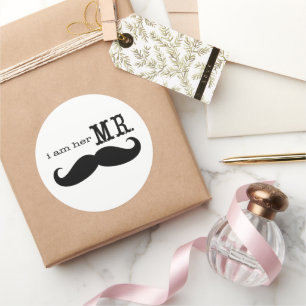 I'm Her Mr. Moustache Groom Classic Round Sticker