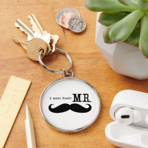 I'm Her Mr. Moustache Grooms Gifts Key Ring