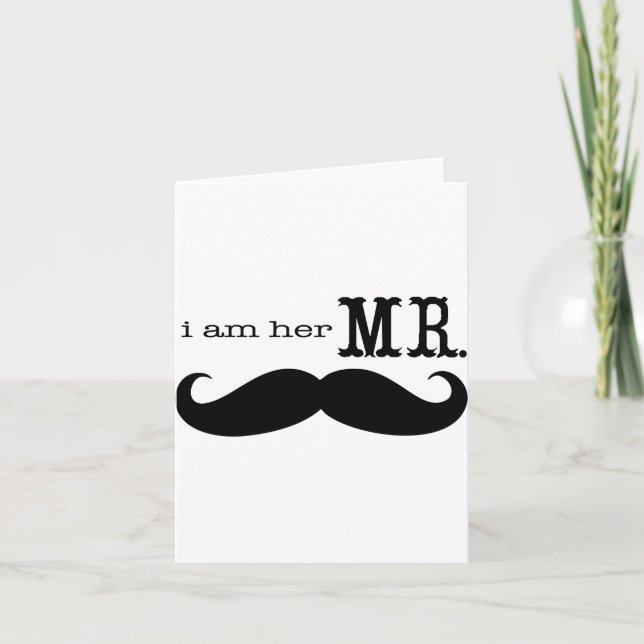 I'm Her Mr. Moustache Grooms Thank You Card (Front)