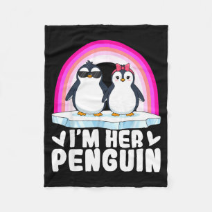 I'm Her Penguin Matching Couple Valentine Love Hea Fleece Blanket
