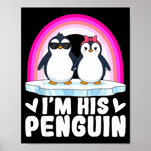 I'm Her Penguin Matching Couple Valentine Love Hea Poster (Front)