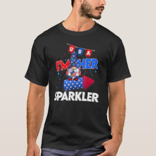 I'm Her Sparkler Gnome Fireworks American Couple F T-Shirt