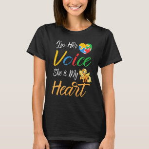I'm Her Voice She Is My Heart Unicorn Autism Aware T-Shirt