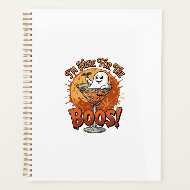 Im Here Boos Halloween Ghost Drink Spiderweb Bat_1 Planner (Front)