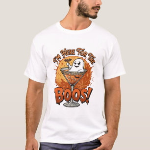 Im Here Boos Halloween Ghost Drink Spiderweb Bat_1 T-Shirt