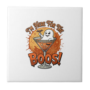 Im Here Boos Halloween Ghost Drink Spiderweb Bat_1 Tile