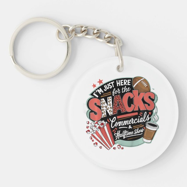 I'M Here For Snacks Commercials And Halftime Key Ring (Front)