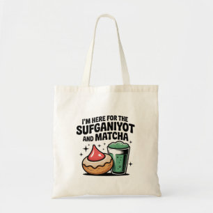 I'm Here For Sufganiyot And Matcha Hanukkah Jew Tote Bag