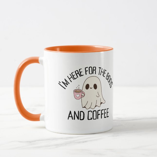 I'm here for the boos and coffee funny horror  mug (Left)
