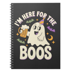 Im Here For The Boos Funny Drinking Ghost Notebook