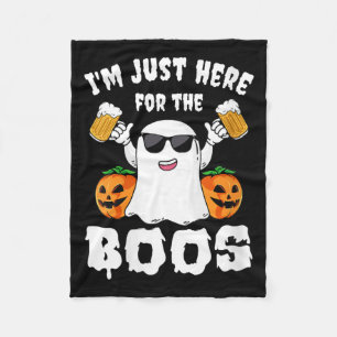 Im Here For The Boos Party Funny Halloween Ghost Fleece Blanket