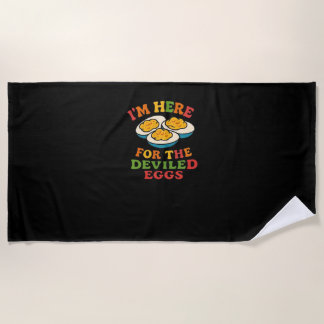 I'm Here for the Deviled Eggs Thanksgiving Classic Beach Towel
