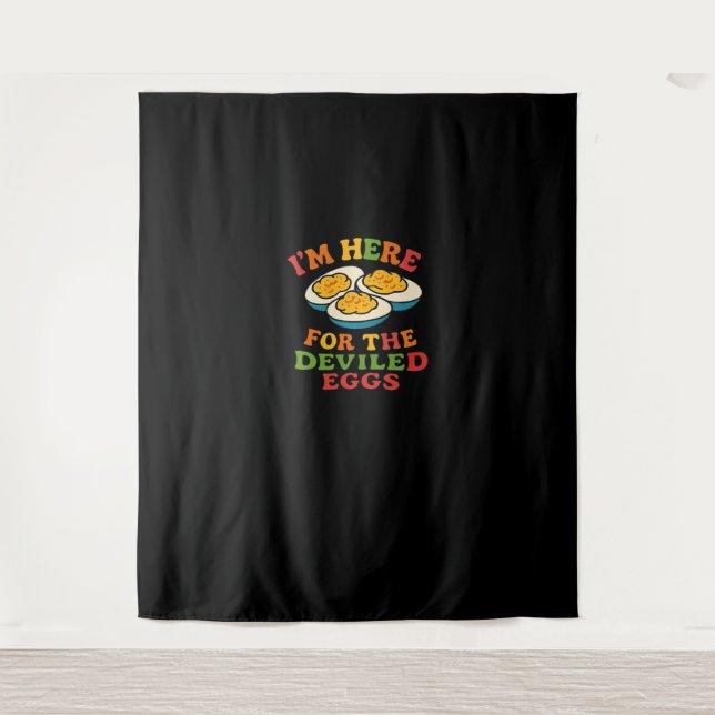 I'm Here for the Deviled Eggs Thanksgiving Classic Tapestry (Front)