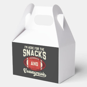 I'm Here For The Snacks And Commercials Football Favour Box