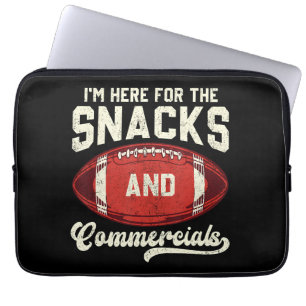 I'm Here For The Snacks And Commercials Football Laptop Sleeve