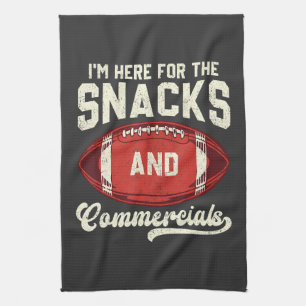I'm Here For The Snacks And Commercials Football Tea Towel