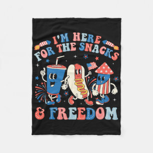 I'm Here For The Snacks And Freedom Boy Girl Kid 4 Fleece Blanket