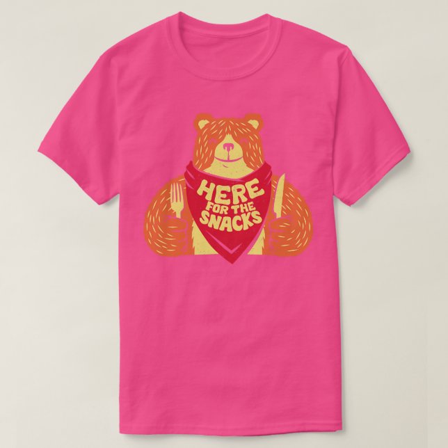 Im Here For The Snacks Bear by Tobe Fonseca T-Shirt (Design Front)