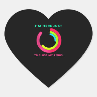 I'm Here just To Close My Ring Fitness Gym Gift Heart Sticker