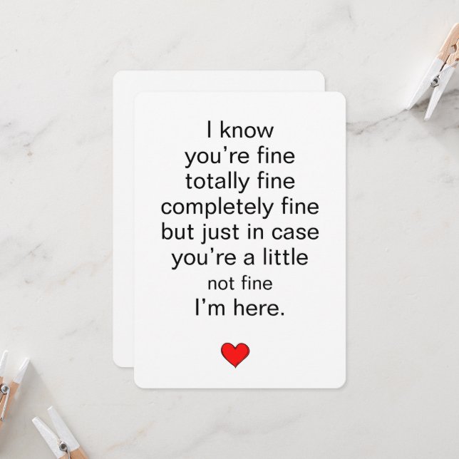I'm here thinking of you card (Front/Back In Situ)