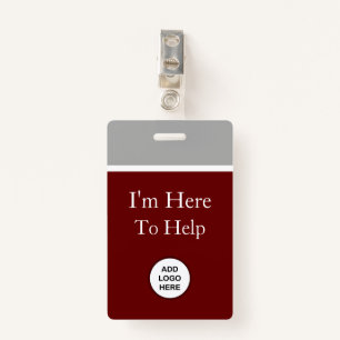 I'm Here To Help Logo Template Badges ID Badge