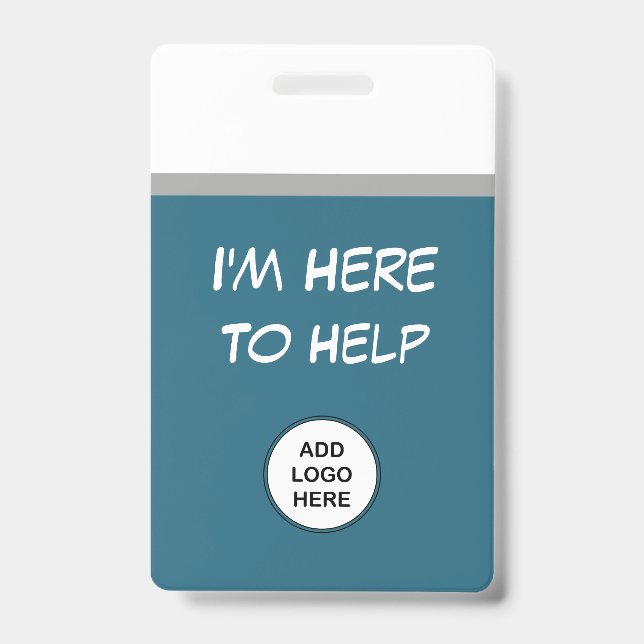 I'm Here To Help Logo Template Retail ID Badge (Front)