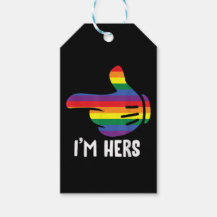 I'm Hers Rainbow Lesbian Couple Funny LGBT Pride M Gift Tags