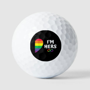 Im hers shes mine matching for pride lesbian coupl golf balls