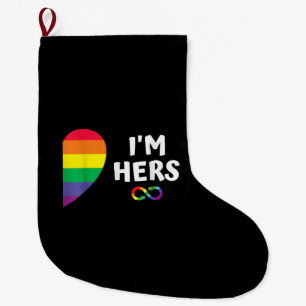 Im hers shes mine matching for pride lesbian coupl large christmas stocking