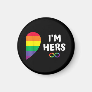 Im hers shes mine matching for pride lesbian coupl magnet