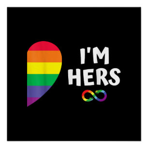 Im hers shes mine matching for pride lesbian coupl poster