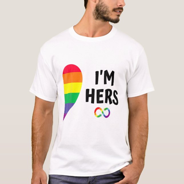 Im Hers Shes Mine Matching For Pride Lesbian Coupl T-Shirt (Front)