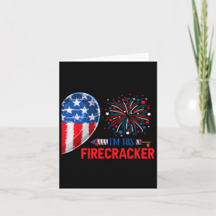 I'm His Firecracker 4th July Funny Couple Costume  Card