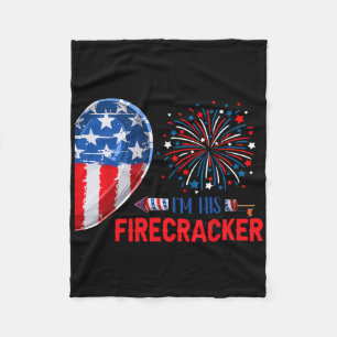 I'm His Firecracker 4th July Funny Couple Costume  Fleece Blanket