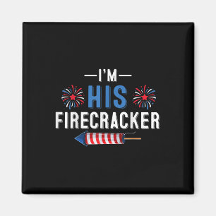 Im His Firecracker 4th Of July Usa Patriotic Coupl Magnet