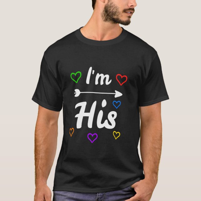 Im His Hes Mine Gay Pride Lgbt Couple T-Shirt (Front)