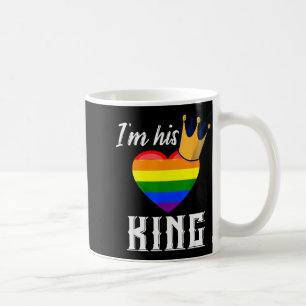 Im His King - Lgbtq Rainbow Heart Gay Boyfriend  Coffee Mug