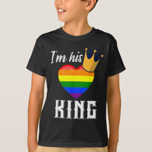 Im His King - Lgbtq Rainbow Heart Gay Boyfriend T-Shirt