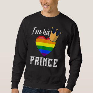 I'm His Prince Lgbtq Rainbow Heart Gay Boyfriend Sweatshirt