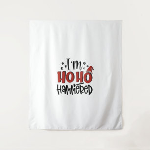 I'm Ho Ho Hammered Funny Christmas Xmas Drinking Tapestry