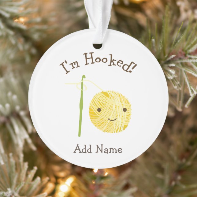 I'm Hooked Ceramic Ornament (Tree)