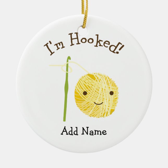 I'm Hooked Ceramic Tree Decoration (Front)
