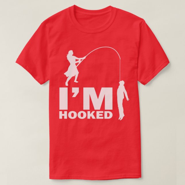 Im Hooked Funny Bachelor Party Gift T-Shirt (Design Front)