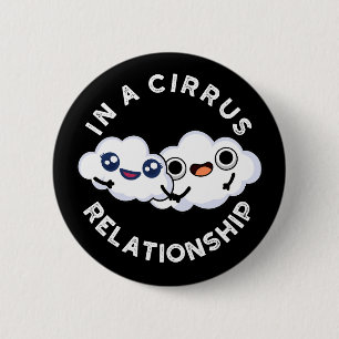 I'm In A Cirrus Relationship Cloud Pun Dark BG 6 Cm Round Badge