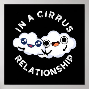 I'm In A Cirrus Relationship Cloud Pun Dark BG Poster