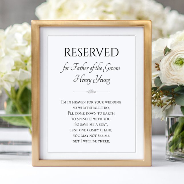 I'm In Heaven Father of the Groom Memorial Wedding Poster (Creator Uploaded)