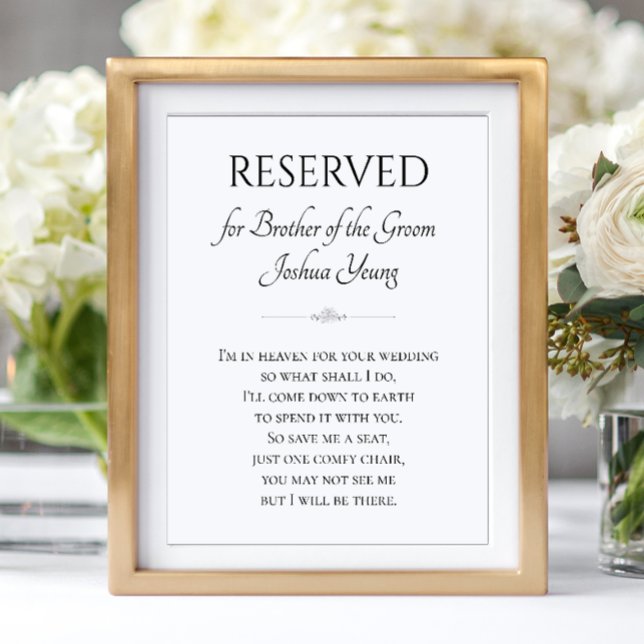 I'm In Heaven For Wedding Brother Groom Memorial P Poster (Creator Uploaded)