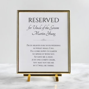 I'm In Heaven For Wedding Uncle of Groom Memorial Poster