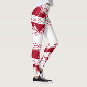 I'm In Love Red Hearts Leggings