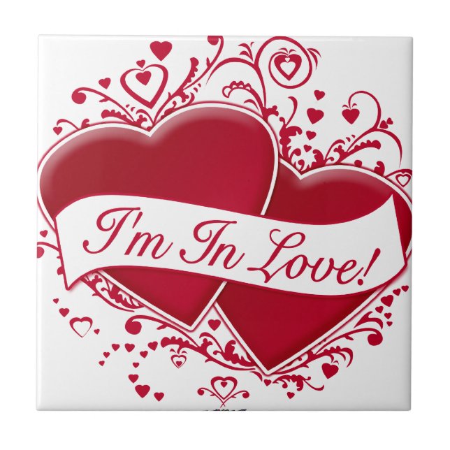 I'm In Love! Red Hearts Tile (Front)